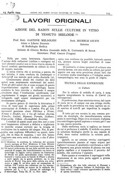 Pathologica rivista quindicinale