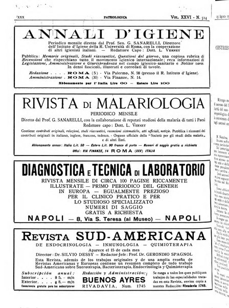 Pathologica rivista quindicinale