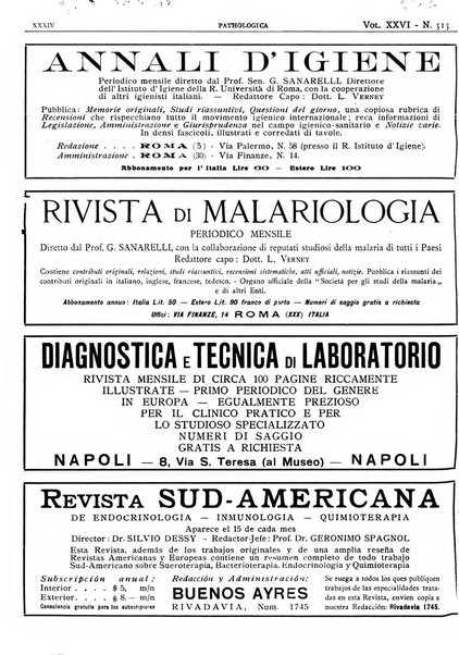 Pathologica rivista quindicinale