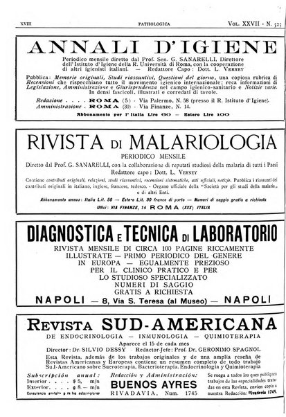 Pathologica rivista quindicinale