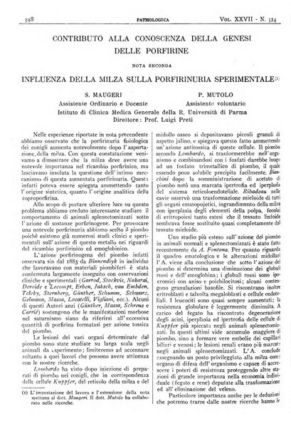 Pathologica rivista quindicinale