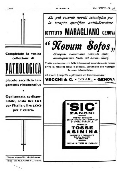 Pathologica rivista quindicinale