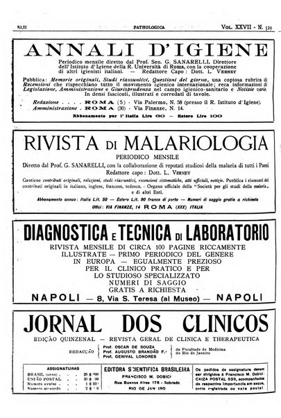 Pathologica rivista quindicinale