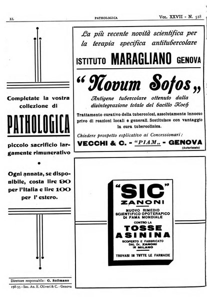 Pathologica rivista quindicinale