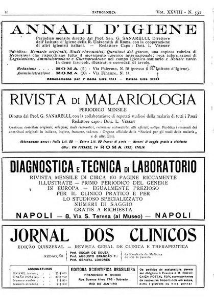 Pathologica rivista quindicinale