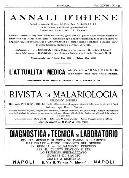 Pathologica rivista quindicinale