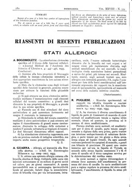 Pathologica rivista quindicinale