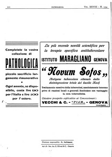 Pathologica rivista quindicinale