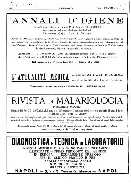 Pathologica rivista quindicinale