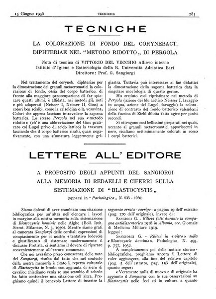 Pathologica rivista quindicinale