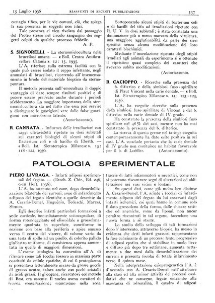 Pathologica rivista quindicinale