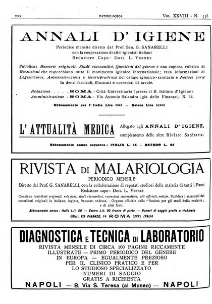 Pathologica rivista quindicinale