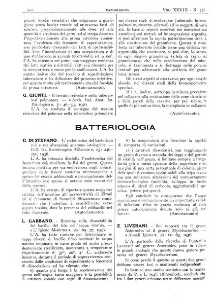 Pathologica rivista quindicinale