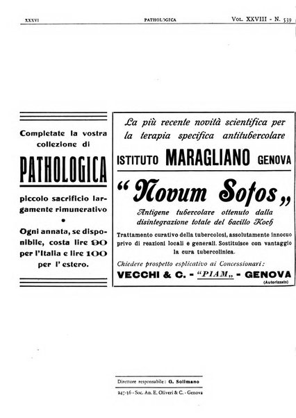 Pathologica rivista quindicinale