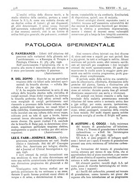 Pathologica rivista quindicinale