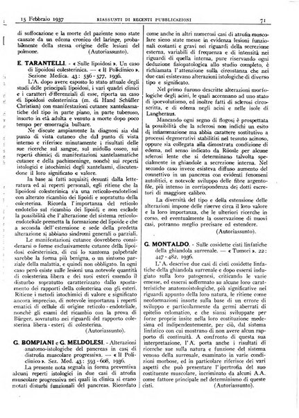 Pathologica rivista quindicinale