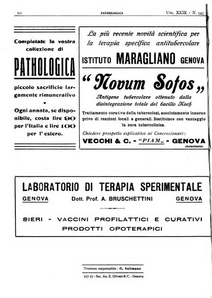 Pathologica rivista quindicinale