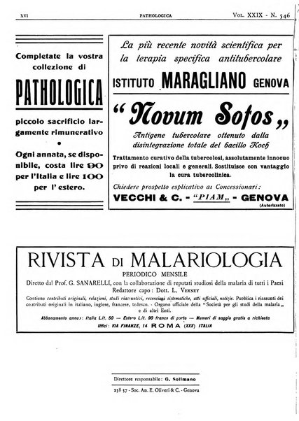 Pathologica rivista quindicinale