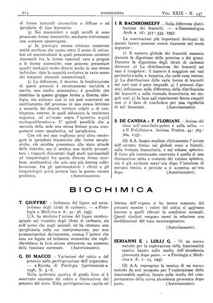 Pathologica rivista quindicinale