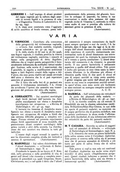 Pathologica rivista quindicinale