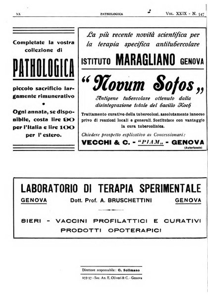 Pathologica rivista quindicinale