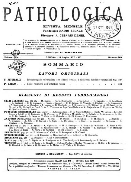 Pathologica rivista quindicinale