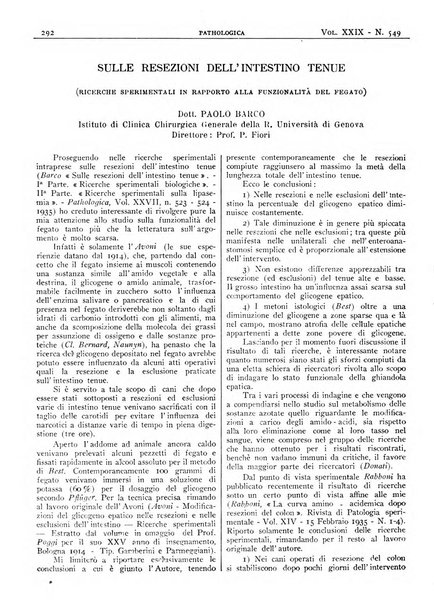 Pathologica rivista quindicinale