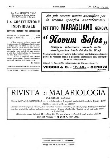 Pathologica rivista quindicinale