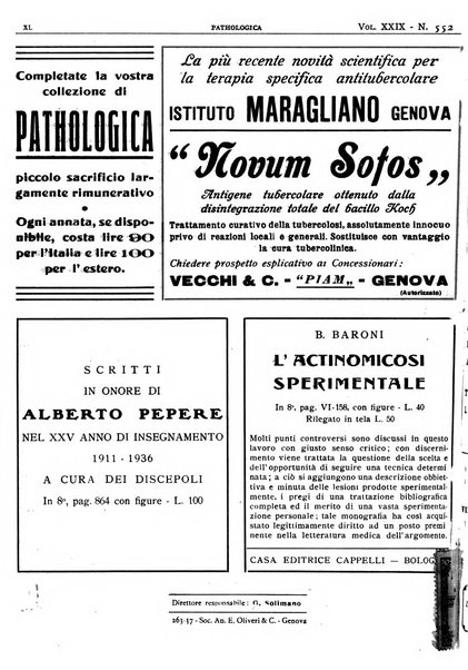 Pathologica rivista quindicinale