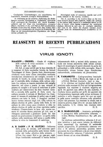 Pathologica rivista quindicinale