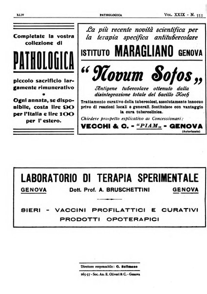 Pathologica rivista quindicinale