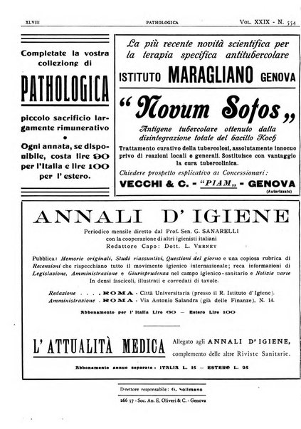 Pathologica rivista quindicinale