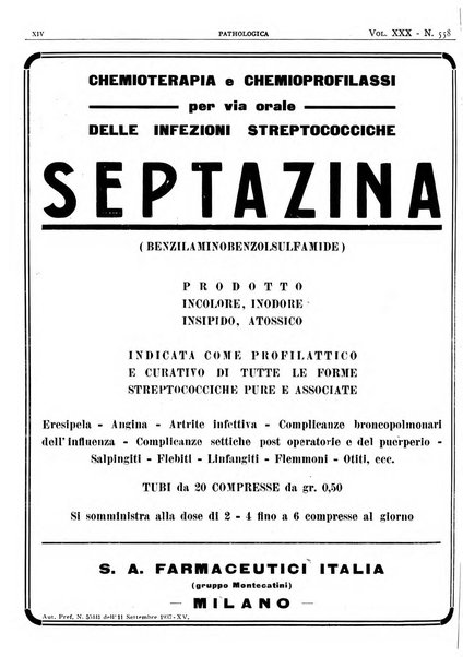 Pathologica rivista quindicinale