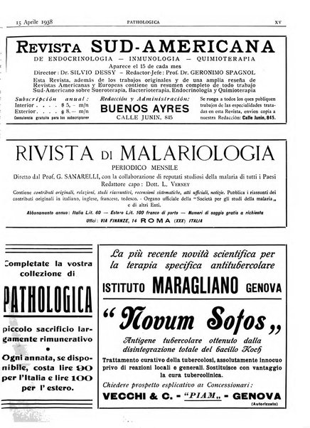 Pathologica rivista quindicinale