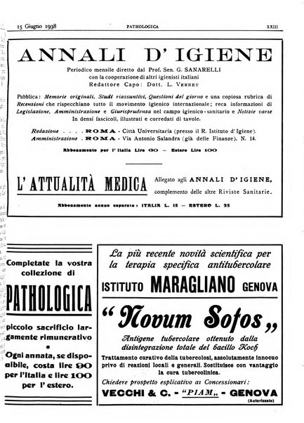 Pathologica rivista quindicinale