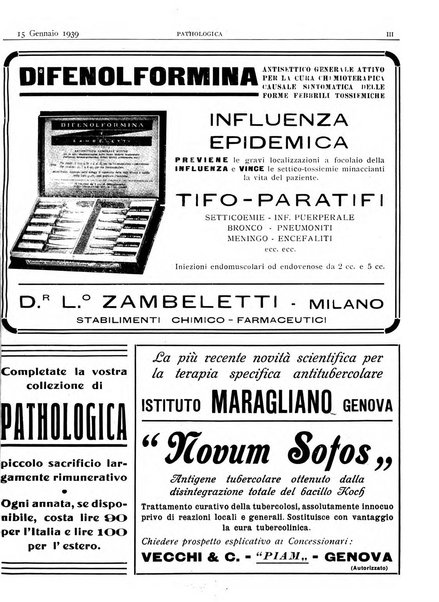 Pathologica rivista quindicinale