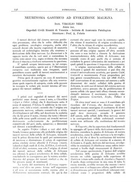 Pathologica rivista quindicinale