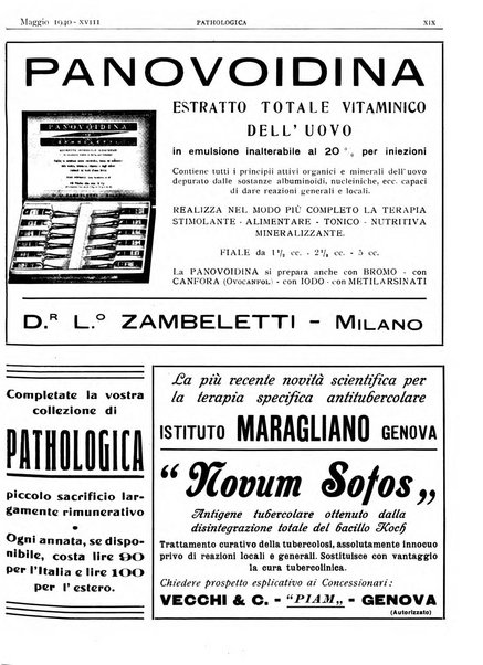 Pathologica rivista quindicinale