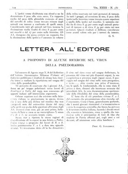 Pathologica rivista quindicinale