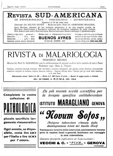 Pathologica rivista quindicinale