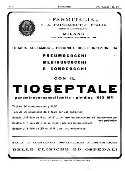 Pathologica rivista quindicinale