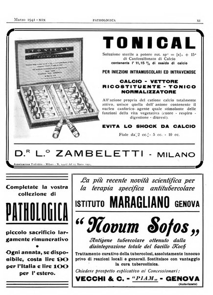 Pathologica rivista quindicinale