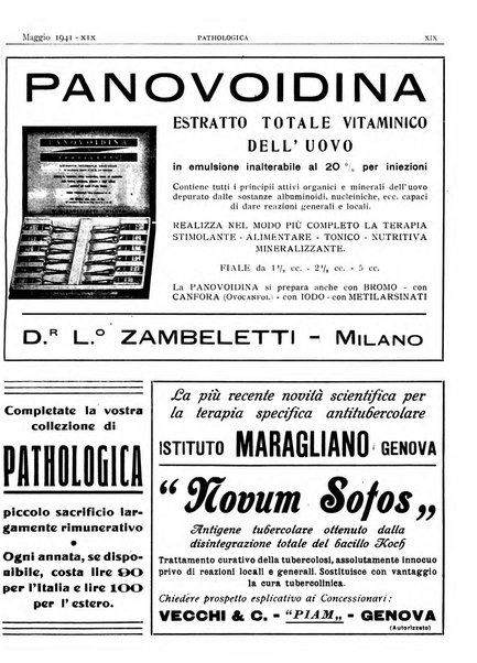 Pathologica rivista quindicinale