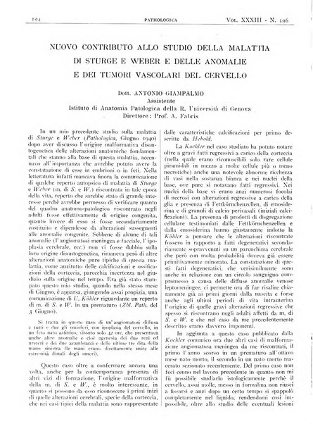 Pathologica rivista quindicinale