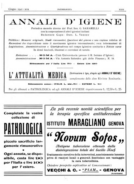 Pathologica rivista quindicinale