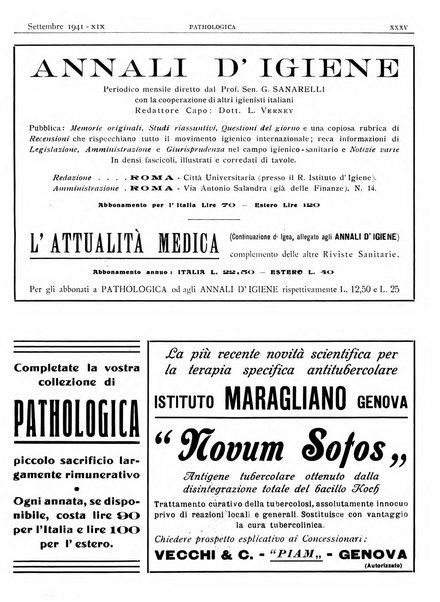 Pathologica rivista quindicinale