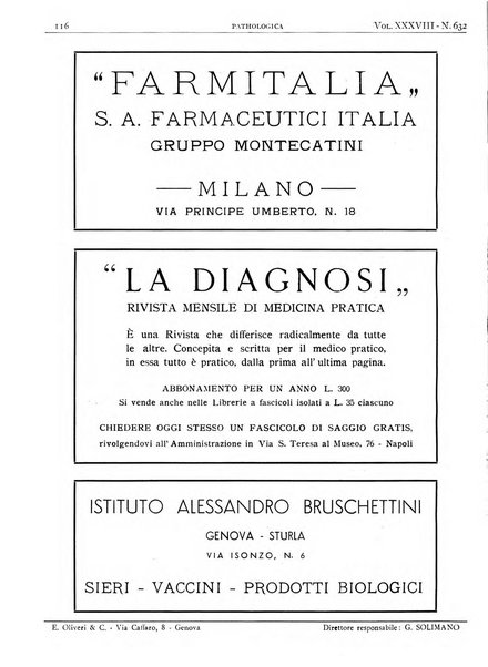 Pathologica rivista quindicinale