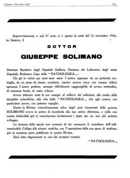 Pathologica rivista quindicinale