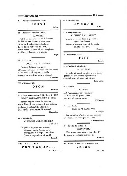 Penombra rivista enimmistica, mensile, illustrata, a premi