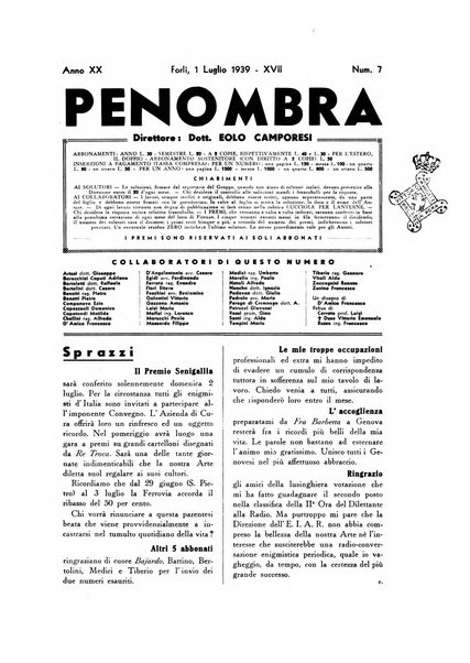 Penombra rivista enimmistica, mensile, illustrata, a premi